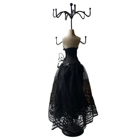 Black Formal Gown Mannequin Elegant Dress Jewelry Necklace Stand Display - Picture 3 of 15